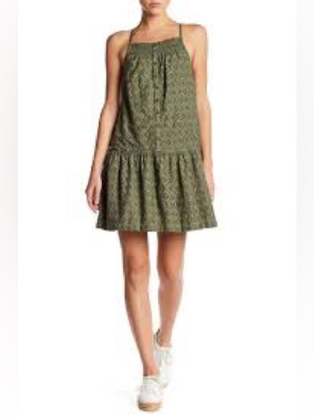 Current/Elliott Olive Green Printed Mini Dress